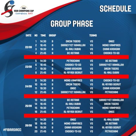 Chooks-to-Go Pilipinas Schedule for FIBA Asia Champions Cup