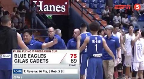 Gilas Cadets lost to Ateneo in FilOil Flying V debut