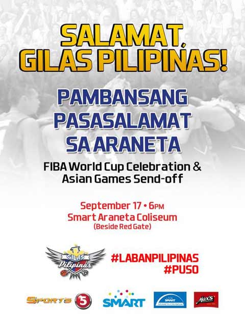 Salamat Gilas Pilipinas at Smart Araneta Coliseum