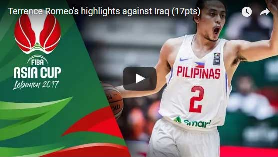 Terrence Romeo Highlights vs Iraq Video - Gilas Pilipinas Basketball