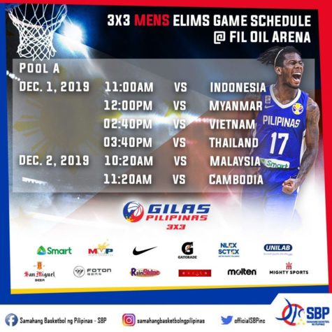 Gilas Pilipinas 3x3 Schedule for 2019 SEA Games