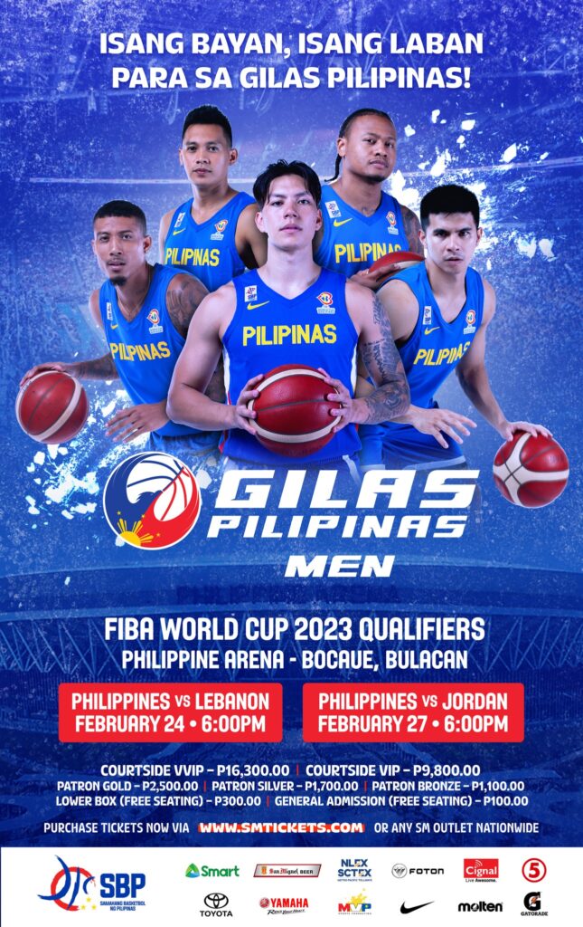 Gilas Pilipinas Schedule for FIBA Qualifiers 6th Window