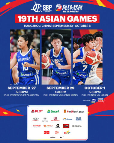 GAME SCHEDULE: Gilas Pilipinas at 19th Asian Games